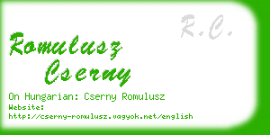 romulusz cserny business card